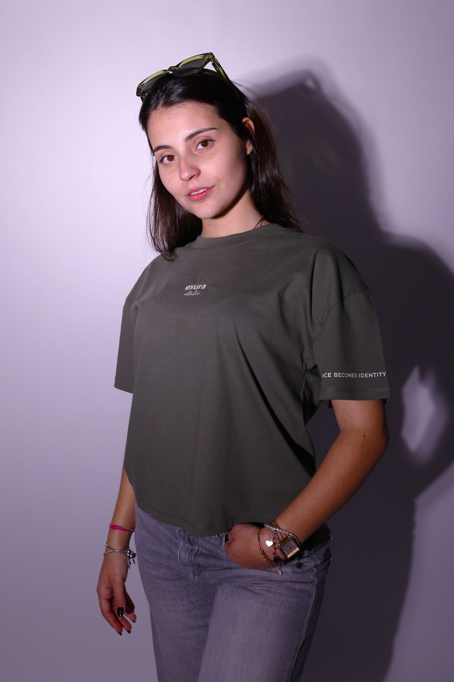 Exura Lady Pulse Loop Tee (Khaki) Cropped