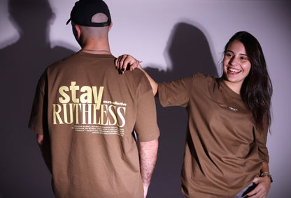 Exura Stay Ruthless Oversized Tee (Toffee)