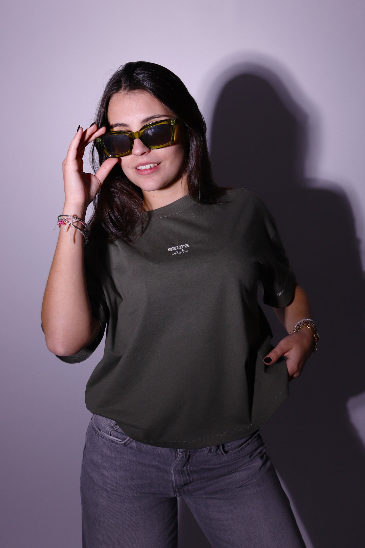 Exura Lady Pulse Loop Tee (Khaki) Cropped