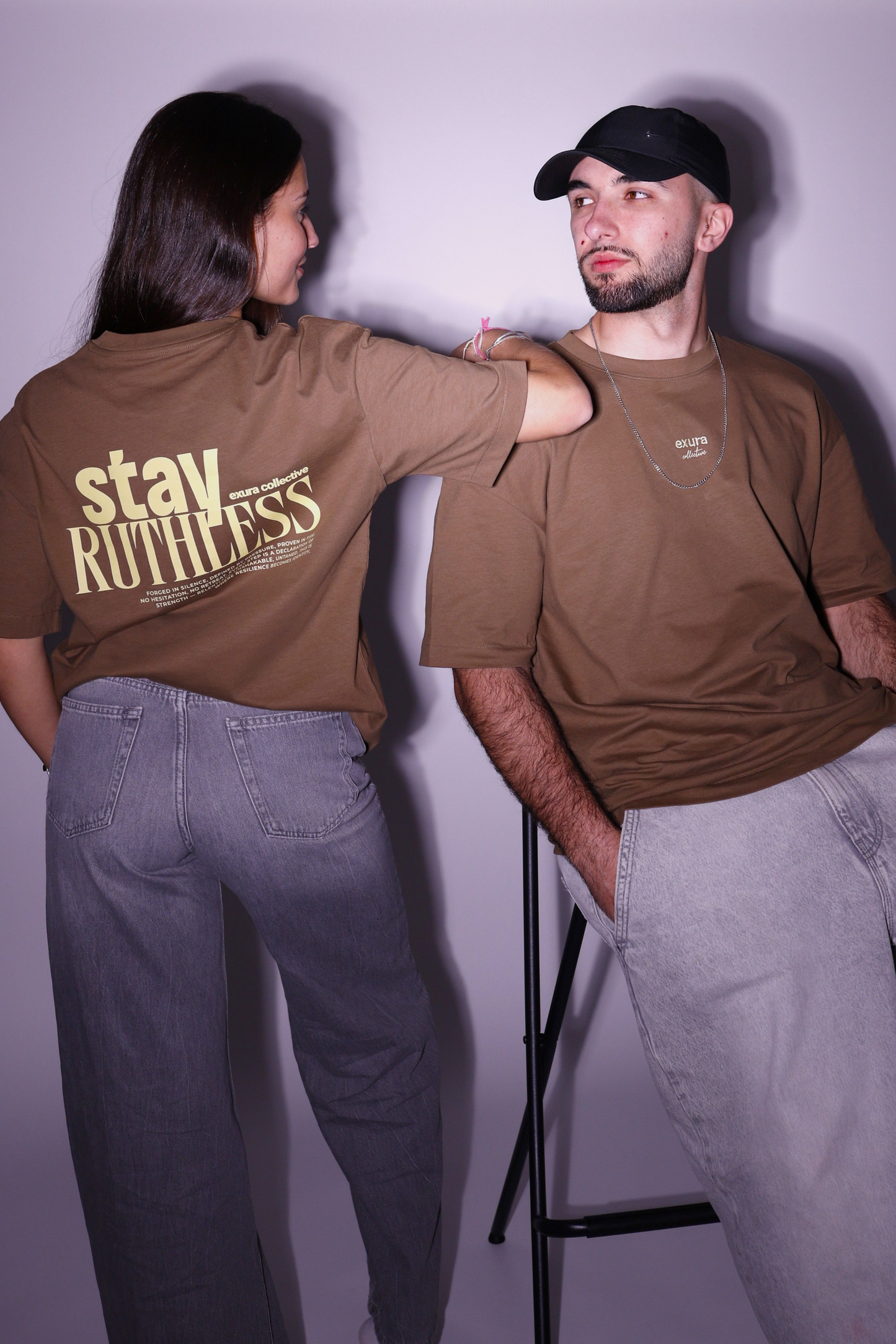 Exura Stay Ruthless Oversized Tee (Toffee)